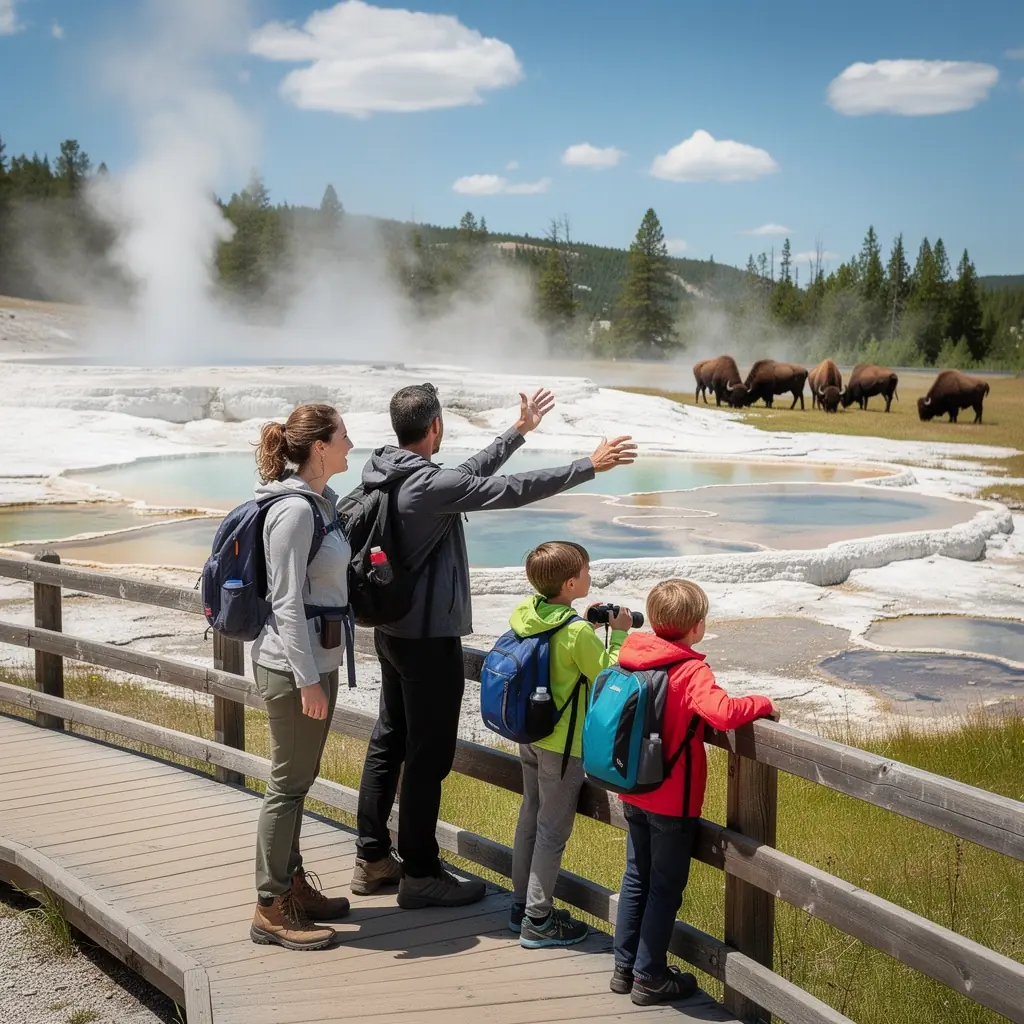 Счастливая семья, отдыхающая на пляже, строящая песчаные замки под ярким солнцем.