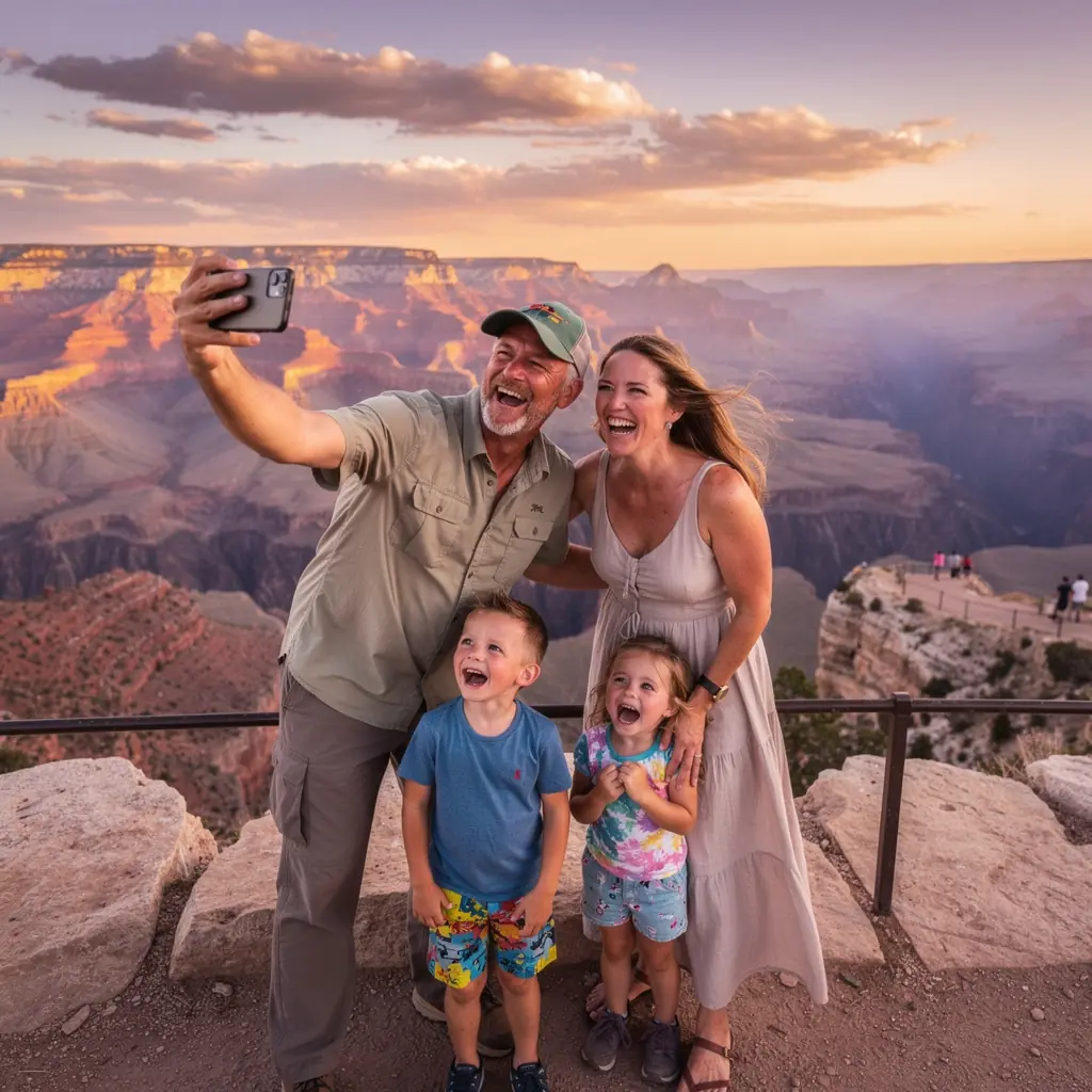 Семейная прогулка по парку с детьми, счастливая семья на пикнике.