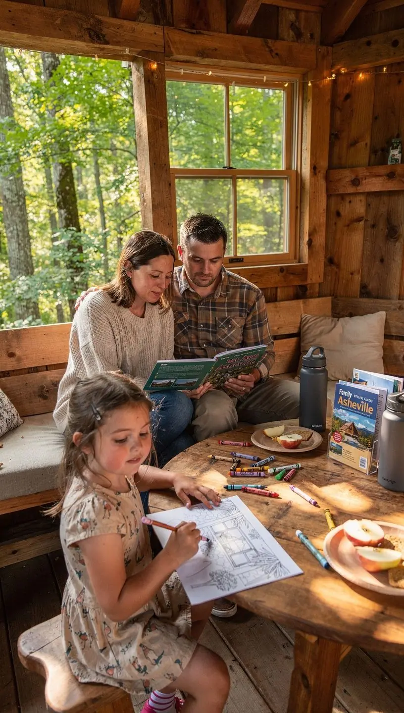 Семья исследует национальный парк, наслаждаясь природой и активным отдыхом.