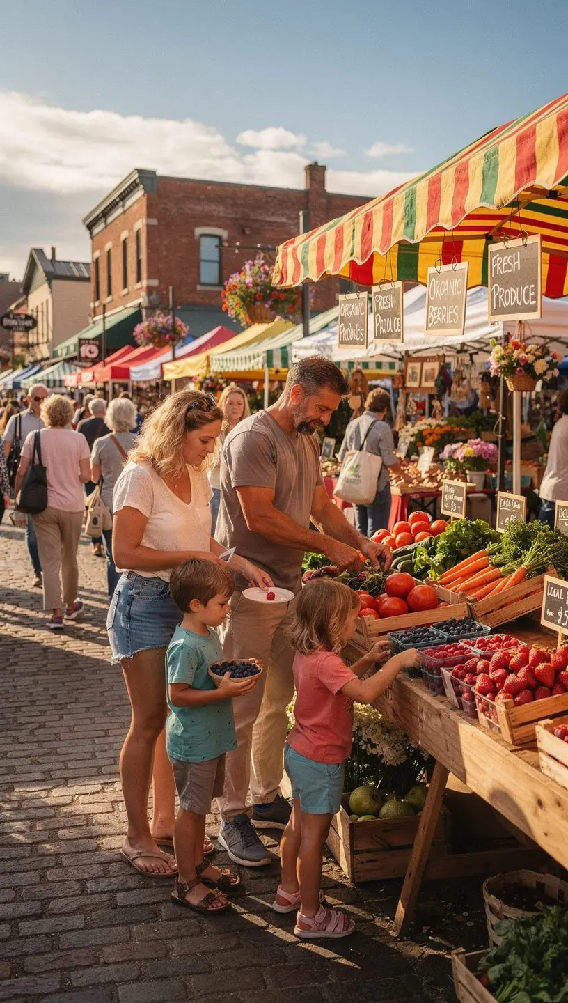 Дети, изучающие музей с интерактивными экспонатами, погруженные в обучение и развлечения.